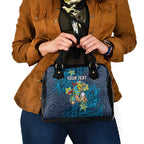 Personalised Gold Coast Titans Shoulder Handbag Polynesian Tribal Pattern With Rugby Titan Mascot Art