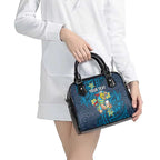 Personalised Gold Coast Titans Shoulder Handbag Polynesian Tribal Pattern With Rugby Titan Mascot Art