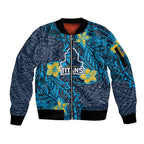 Personalised Gold Coast Titans Sleeve Zip Bomber Jacket Polynesian Tribal Pattern With Rugby Titan Mascot Art