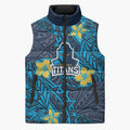 Personalised Gold Coast Titans Sleeveless Puffer Jacket Polynesian Tribal Pattern With Rugby Titan Mascot Art