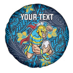 Personalised Gold Coast Titans Spare Tire Cover Polynesian Tribal Pattern With Rugby Titan Mascot Art