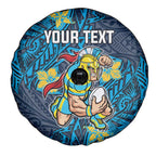 Personalised Gold Coast Titans Spare Tire Cover Polynesian Tribal Pattern With Rugby Titan Mascot Art
