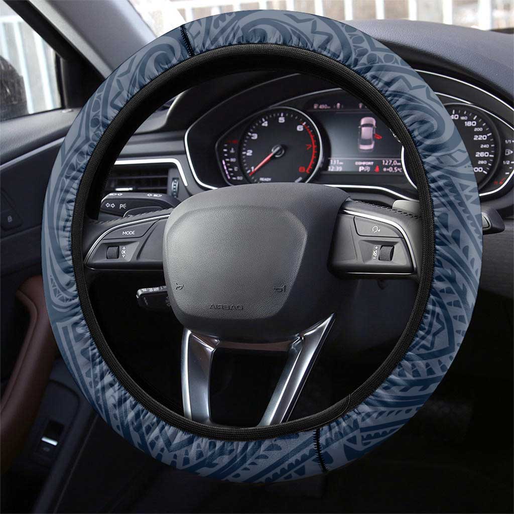 Gold Coast Titans Steering Wheel Cover Polynesian Tribal Pattern With Rugby Titan Mascot Art