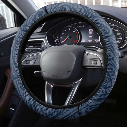 Gold Coast Titans Steering Wheel Cover Polynesian Tribal Pattern With Rugby Titan Mascot Art