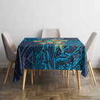 Personalised Gold Coast Titans Tablecloth Polynesian Tribal Pattern With Rugby Titan Mascot Art