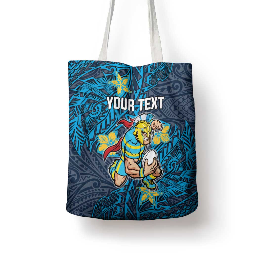 Personalised Gold Coast Titans Tote Bag Polynesian Tribal Pattern With Rugby Titan Mascot Art
