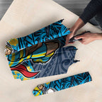 Personalised Gold Coast Titans Umbrella Polynesian Tribal Pattern With Rugby Titan Mascot Art