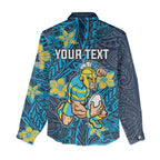 Personalised Gold Coast Titans Women Casual Shirt Polynesian Tribal Pattern With Rugby Titan Mascot Art