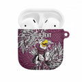 Personalised Manly Warringah Sea Eagles AirPods Case Polynesian Tribal Pattern With Rugby Sea Eagle Mascot Art