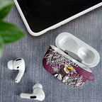 Personalised Manly Warringah Sea Eagles AirPods Case Polynesian Tribal Pattern With Rugby Sea Eagle Mascot Art