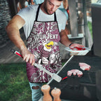 Personalised Manly Warringah Sea Eagles Apron Polynesian Tribal Pattern With Rugby Sea Eagle Mascot Art