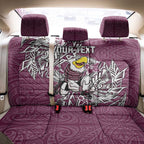 Personalised Manly Warringah Sea Eagles Back Car Seat Cover Polynesian Tribal Pattern With Rugby Sea Eagle Mascot Art
