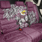Personalised Manly Warringah Sea Eagles Back Car Seat Cover Polynesian Tribal Pattern With Rugby Sea Eagle Mascot Art