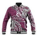 Personalised Manly Warringah Sea Eagles Baseball Jacket Polynesian Tribal Pattern With Rugby Sea Eagle Mascot Art