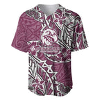 Personalised Manly Warringah Sea Eagles Baseball Jersey Polynesian Tribal Pattern With Rugby Sea Eagle Mascot Art