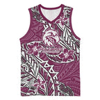 Personalised Manly Warringah Sea Eagles Basketball Jersey Polynesian Tribal Pattern With Rugby Sea Eagle Mascot Art