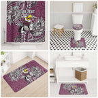 Personalised Manly Warringah Sea Eagles Bathroom Set Polynesian Tribal Pattern With Rugby Sea Eagle Mascot Art
