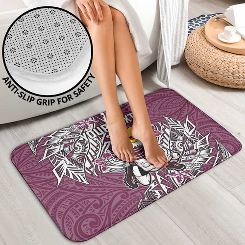 Personalised Manly Warringah Sea Eagles Bathroom Set Polynesian Tribal Pattern With Rugby Sea Eagle Mascot Art