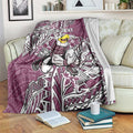 Personalised Manly Warringah Sea Eagles Blanket Polynesian Tribal Pattern With Rugby Sea Eagle Mascot Art