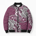 Personalised Manly Warringah Sea Eagles Bomber Puffer Jacket Polynesian Tribal Pattern With Rugby Sea Eagle Mascot Art