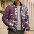 Personalised Manly Warringah Sea Eagles Bomber Puffer Jacket Polynesian Tribal Pattern With Rugby Sea Eagle Mascot Art