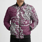 Personalised Manly Warringah Sea Eagles Bomber Puffer Jacket Polynesian Tribal Pattern With Rugby Sea Eagle Mascot Art