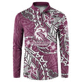 Personalised Manly Warringah Sea Eagles Button Sweatshirt Polynesian Tribal Pattern With Rugby Sea Eagle Mascot Art