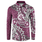 Personalised Manly Warringah Sea Eagles Button Sweatshirt Polynesian Tribal Pattern With Rugby Sea Eagle Mascot Art