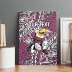 Personalised Manly Warringah Sea Eagles Canvas Wall Art Polynesian Tribal Pattern With Rugby Sea Eagle Mascot Art
