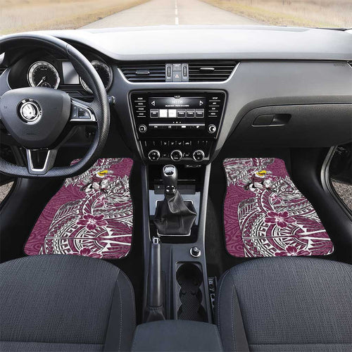 Personalised Manly Warringah Sea Eagles Car Mats Polynesian Tribal Pattern With Rugby Sea Eagle Mascot Art