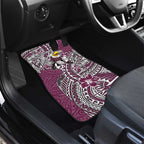 Personalised Manly Warringah Sea Eagles Car Mats Polynesian Tribal Pattern With Rugby Sea Eagle Mascot Art
