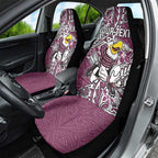 Personalised Manly Warringah Sea Eagles Car Seat Cover Polynesian Tribal Pattern With Rugby Sea Eagle Mascot Art