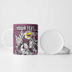 Personalised Manly Warringah Sea Eagles Ceramic Mug Polynesian Tribal Pattern With Rugby Sea Eagle Mascot Art