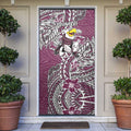 Personalised Manly Warringah Sea Eagles Door Cover Polynesian Tribal Pattern With Rugby Sea Eagle Mascot Art