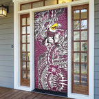 Personalised Manly Warringah Sea Eagles Door Cover Polynesian Tribal Pattern With Rugby Sea Eagle Mascot Art