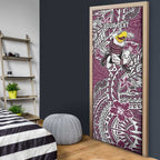 Personalised Manly Warringah Sea Eagles Door Cover Polynesian Tribal Pattern With Rugby Sea Eagle Mascot Art
