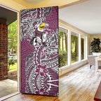Personalised Manly Warringah Sea Eagles Door Cover Polynesian Tribal Pattern With Rugby Sea Eagle Mascot Art