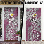 Personalised Manly Warringah Sea Eagles Door Cover Polynesian Tribal Pattern With Rugby Sea Eagle Mascot Art