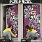 Personalised Manly Warringah Sea Eagles Door Cover Polynesian Tribal Pattern With Rugby Sea Eagle Mascot Art