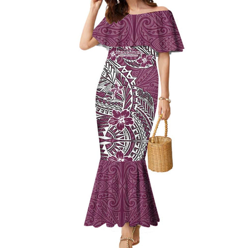 Personalised Manly Warringah Sea Eagles Family Matching Mermaid Dress and Hawaiian Shirt Polynesian Tribal Pattern With Rugby Sea Eagle Mascot Art