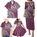 Personalised Manly Warringah Sea Eagles Family Matching Puletasi and Hawaiian Shirt Polynesian Tribal Pattern With Rugby Sea Eagle Mascot Art