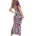 Personalised Manly Warringah Sea Eagles Family Matching Short Sleeve Bodycon Dress and Hawaiian Shirt Polynesian Tribal Pattern With Rugby Sea Eagle Mascot Art