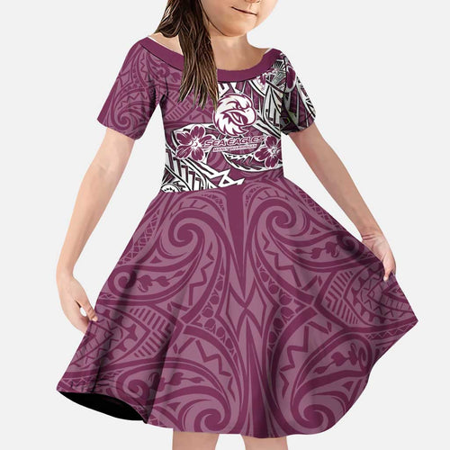 Personalised Manly Warringah Sea Eagles Family Matching Summer Maxi Dress and Hawaiian Shirt Polynesian Tribal Pattern With Rugby Sea Eagle Mascot Art