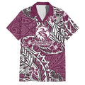 Personalised Manly Warringah Sea Eagles Family Matching Summer Maxi Dress and Hawaiian Shirt Polynesian Tribal Pattern With Rugby Sea Eagle Mascot Art