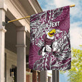 Personalised Manly Warringah Sea Eagles Garden Flag Polynesian Tribal Pattern With Rugby Sea Eagle Mascot Art