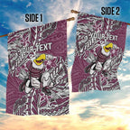 Personalised Manly Warringah Sea Eagles Garden Flag Polynesian Tribal Pattern With Rugby Sea Eagle Mascot Art