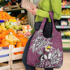 Personalised Manly Warringah Sea Eagles Grocery Bag Polynesian Tribal Pattern With Rugby Sea Eagle Mascot Art