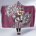 Personalised Manly Warringah Sea Eagles Hooded Blanket Polynesian Tribal Pattern With Rugby Sea Eagle Mascot Art