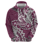 Personalised Manly Warringah Sea Eagles Hoodie Polynesian Tribal Pattern With Rugby Sea Eagle Mascot Art