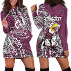 Personalised Manly Warringah Sea Eagles Hoodie Dress Polynesian Tribal Pattern With Rugby Sea Eagle Mascot Art